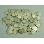 A PARCEL OF MIXED BRITISH SILVER SHILLINGS, majority pre 1947, 23 troy ozs