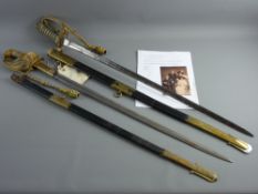 TWO CIRCA 1900 NAVAL OFFICER'S DRESS SWORDS, London and Liverpool makers, the Langdon & Sons,