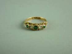 A GOLD MARCASITE & SAPPHIRE DRESS RING, 2.5 grms gross WRONG IMAGE SEE 268