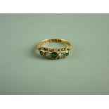 A GOLD MARCASITE & SAPPHIRE DRESS RING, 2.5 grms gross WRONG IMAGE SEE 268