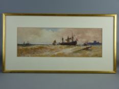 THOMAS BUSH HARDY watercolour - threemaster and other shipping possibly off Dover, signed and