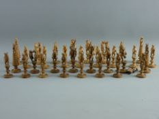 'BEARS OF BERNE' A RARE SWISS CARVED SOFT WOOD CHESS SET, the animals carved in novelty poses