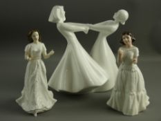 THREE BOXED ROYAL DOULTON FIGURINES - 'Welcome' from The Collector's Club HN3764, 'Sentiment's