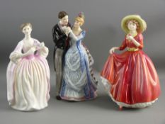 THREE BOXED ROYAL DOULTON FIGURINES - 'Single Red Rose' HN3376, 'Eleanor' HN3906 and 'Anniversary'