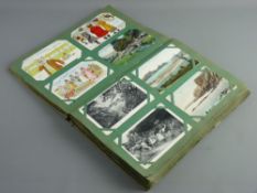 AN ALBUM CONTAINING THREE HUNDRED PLUS VINTAGE POSTCARDS, predominantly early North and South