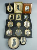 A PARCEL OF FOURTEEN LATE 19th/EARLY 20th CENTURY SILHOUETTE PORTRAITS OF GENTLEMEN, all in ebonized