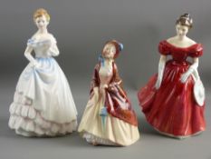 THREE ROYAL DOULTON FIGURINES - 'Paisley Shawl' HN1988, 'Clare' HN3646 and 'Winsome' HN2220