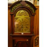A HANDSOME 18th CENTURY MAHOGANY LONGCASE CLOCK having an arched hood with fine quality brass