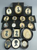 A PARCEL OF SEVENTEEN LATE 19th/EARLY 20th CENTURY SILHOUETTE PORTRAITS OF LADIES, all in ebonized