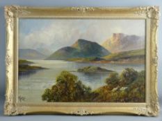 JOEL OWEN oil on canvas - Highland lake and landscape, signed and dated 1926, 39 x 59 cms