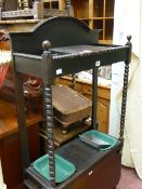 Polished hallstand with beadwork supports and drip trays