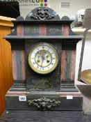 Substantial slate mantel clock