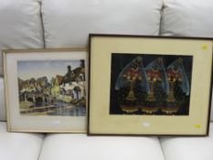 Wiltshire print after MARTIN GARVEY and a print of three Eastern ladies