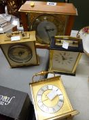 Four various mantel clocks