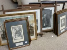Series of framed engravings of noblemen and a parcel of similar era prints