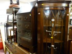 Lady's bureau and a floorstanding corner cupboard