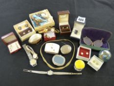 Parcel of mixed jewellery including earrings, three claw bracelets, lady's watches etc