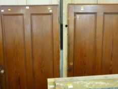 Pair of pitch pine three quarter size doors