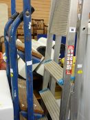 Lightweight aluminium stepladder and another with wooden treads