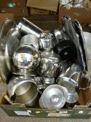 Large parcel of stainless steel kitchenware
