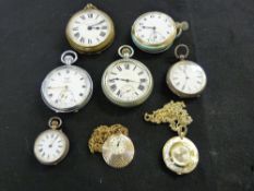 Parcel of four gent's pocket watches and three fob watches