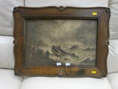 Vintage print of a dramatic lifeboat scene
