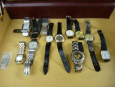 Parcel of twelve various gent's watches including a gent's circular dial Navada wristwatch, all in