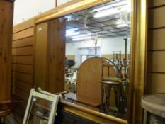 Good sized gilt framed modern bevelled wall mirror and two other similar era mirrors