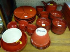 Quantity of postbox red dinnerware