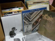 Box of mainly cookery books and a good box of LP records including The Beatles, John Lennon and