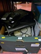 Sky Plus HD box with remote control, a Phillips Blueray DVD player and a HP printer E/T