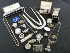 Good parcel of white metal and marcasite jewellery