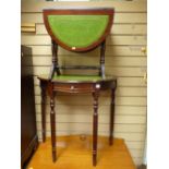 A reproduction mahogany leather topped side table with single drawer & a matching twin-flap side