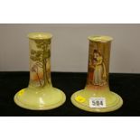 A pair of MacIntyre Cries of London candlestick holders A/F