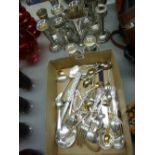 A quantity of electroplate vases & cutlery etc