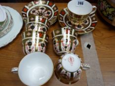 Set of six Royal Crown Derby 1128 teaware