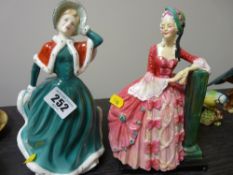 A Royal Doulton Classics figurine 'Christmas Day 2001' & 'Antoinette' HN1850