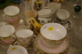 A quantity of pink Royal Vale teaware