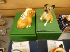 Boxed Royal Doulton bulldog & a boxed Royal Doulton seated terrier 'Give Me a Home'