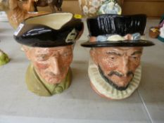 A large Staffordshire pottery character jug 'Monty' D6202, and one of the 'Beefeater' D6206