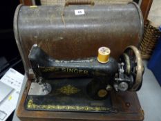 A vintage Singer manual sewing machine
