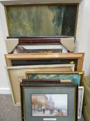 A parcel of framed pictures, prints etc