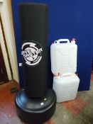 A Wavemaster century cardio punch bag stand & two 25 litre water carriers