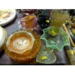 A quantity of vintage coloured glassware