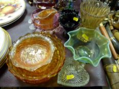 A quantity of vintage coloured glassware