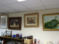 Four miscellaneous prints in frames