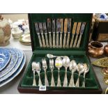 A canteen of Kings pattern cutlery