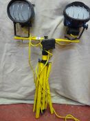 Draper contractors lamps on tripod stands E/T