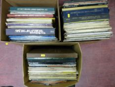Three boxes of vintage LP records including His Master's Voice & boxsets, mostly classical music
