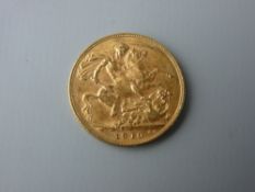 AN EDWARD VII FULL GOLD SOVEREIGN 1910